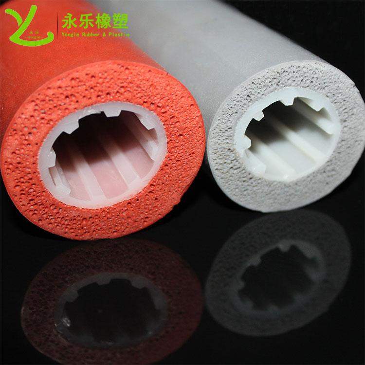 復合發(fā)泡硅膠管，耐高溫發(fā)泡硅膠管，保溫發(fā)泡硅膠管