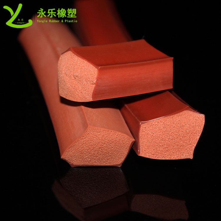 擠出復合發(fā)泡硅膠條，耐高溫復合發(fā)泡硅膠條，耐老化復合發(fā)泡硅膠條